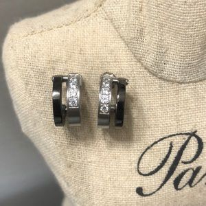 Stainless steel Small double hoop earrings